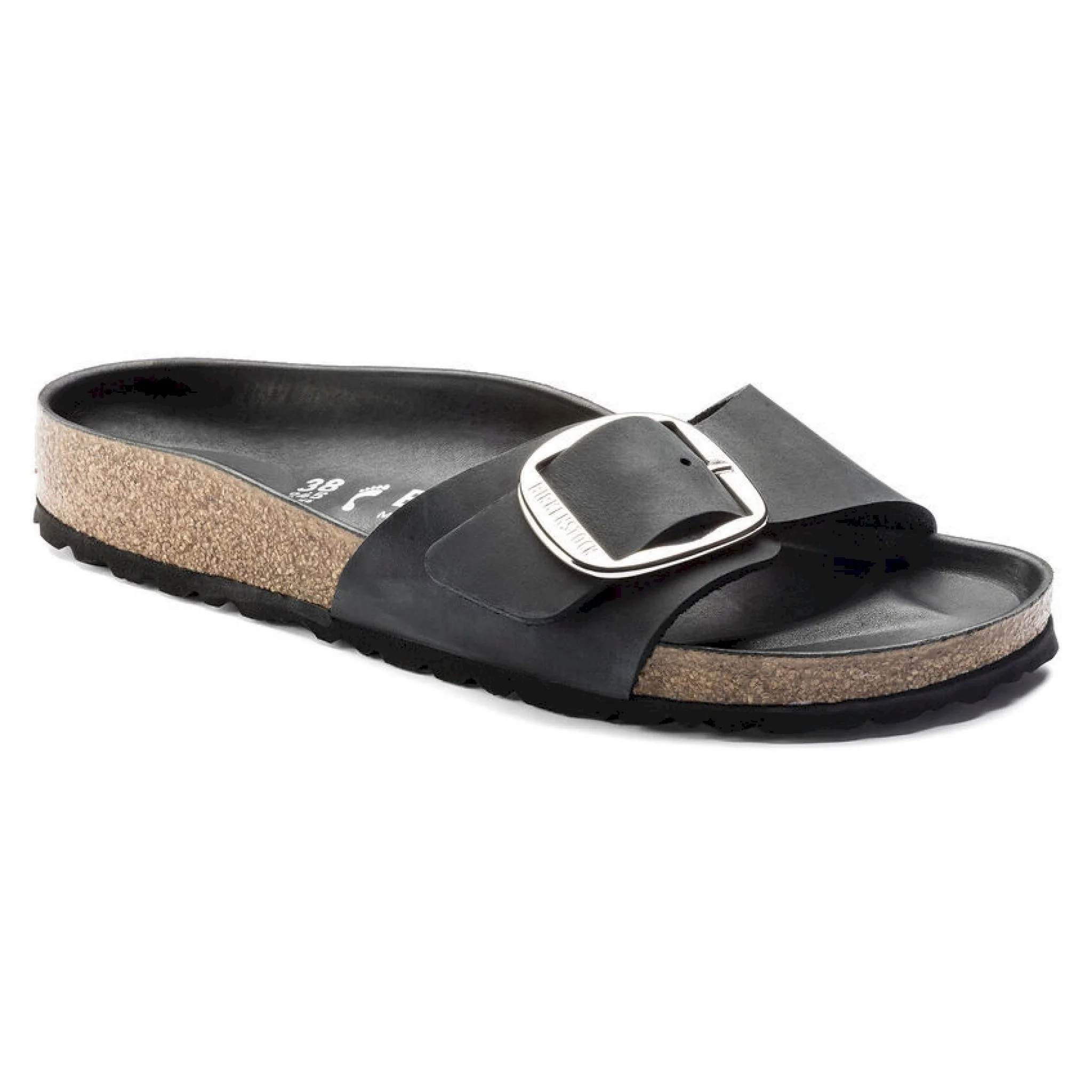 Birkenstock madrid big buckle black oiled leather calzata stretta - immagine 2