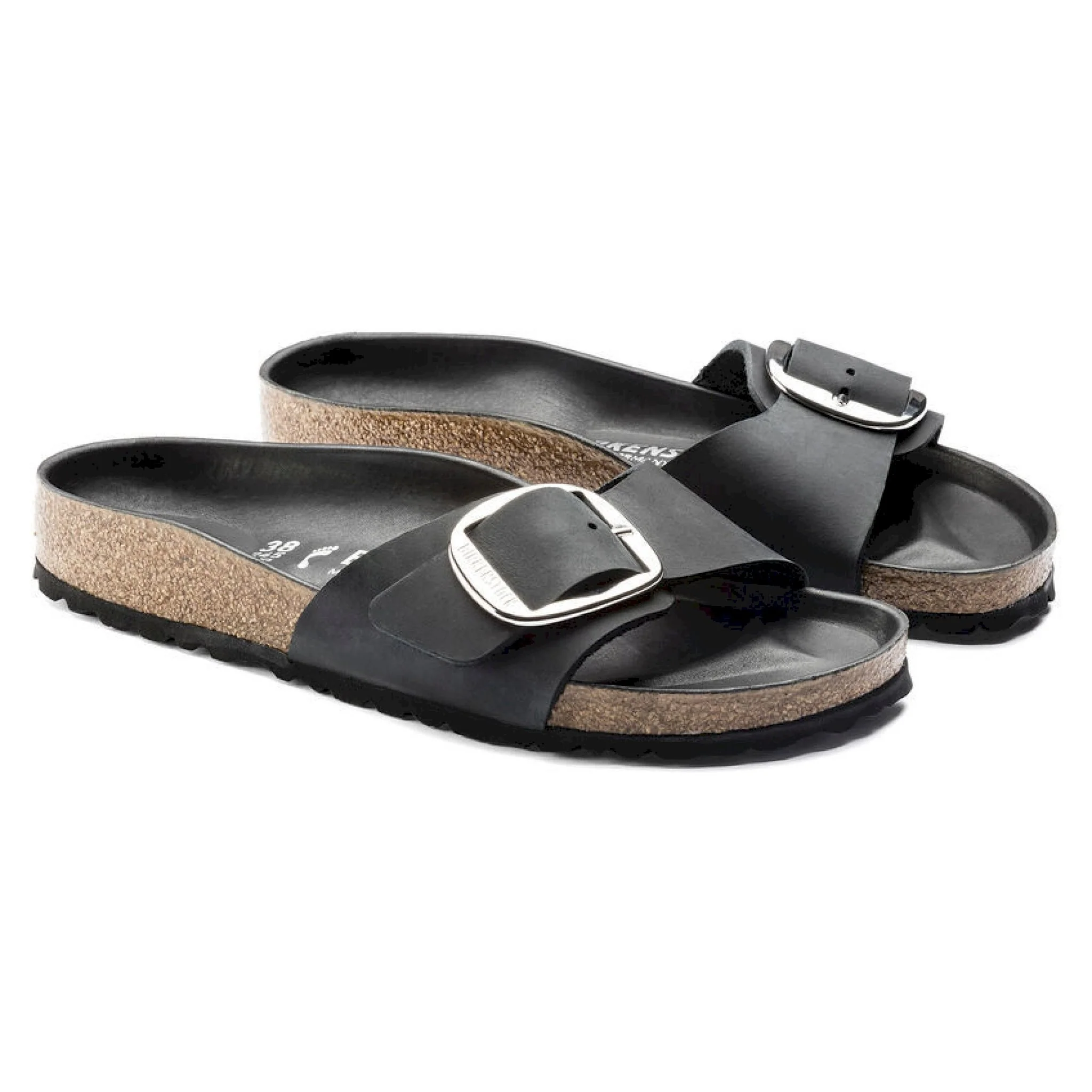 Birkenstock madrid big buckle black oiled leather calzata stretta - immagine 3