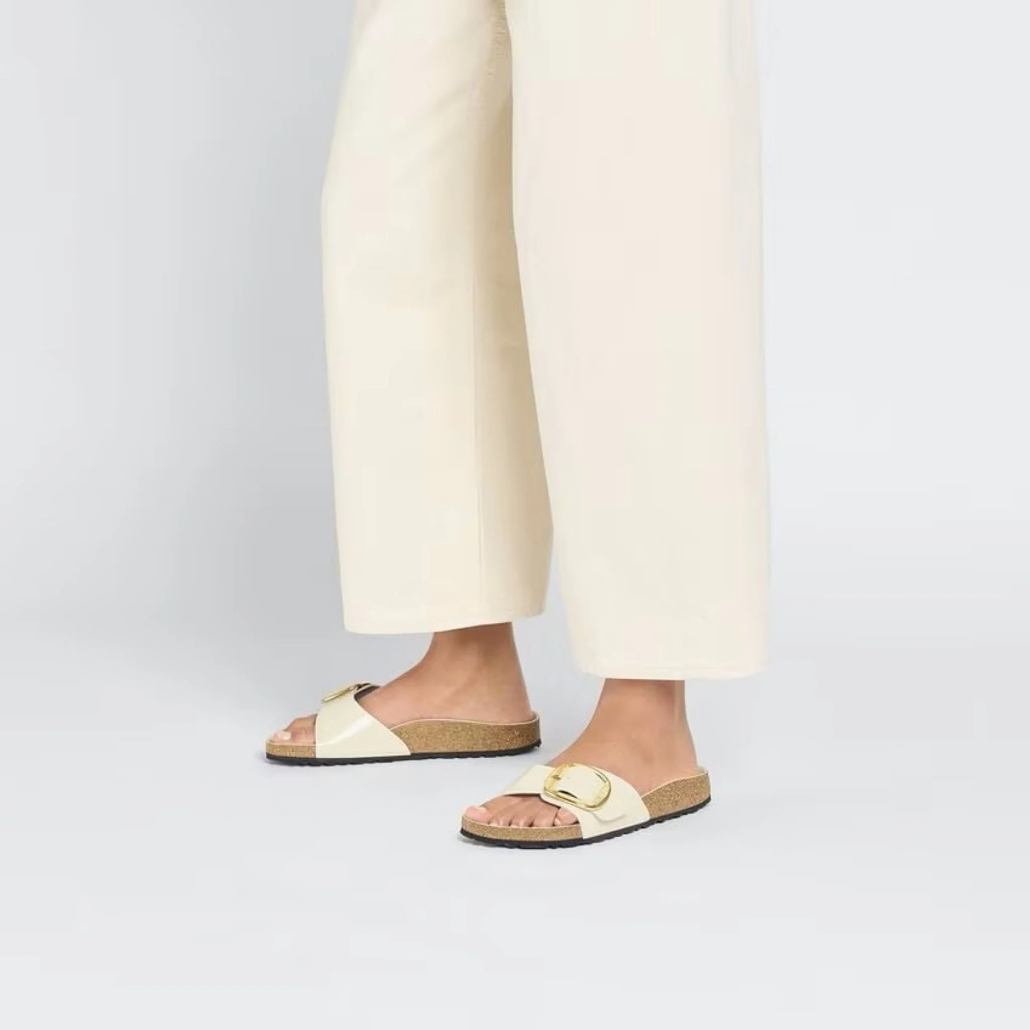 Madrid big buckle pelle naturale vernice - high-shine ecru calz.s - immagine 9