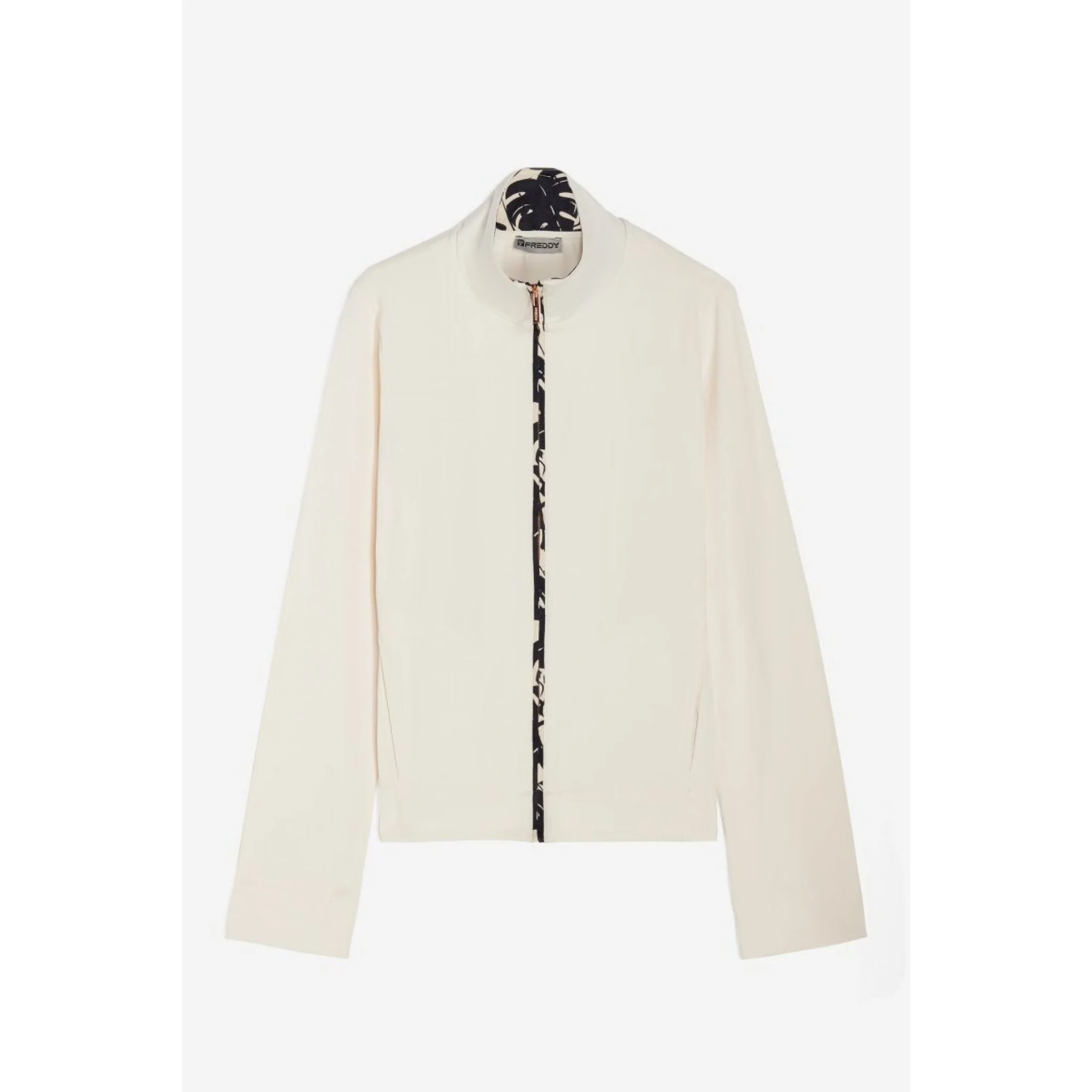 Freddy felpa collo alto e zip in jersey con dettagli tropical - immagine 3
