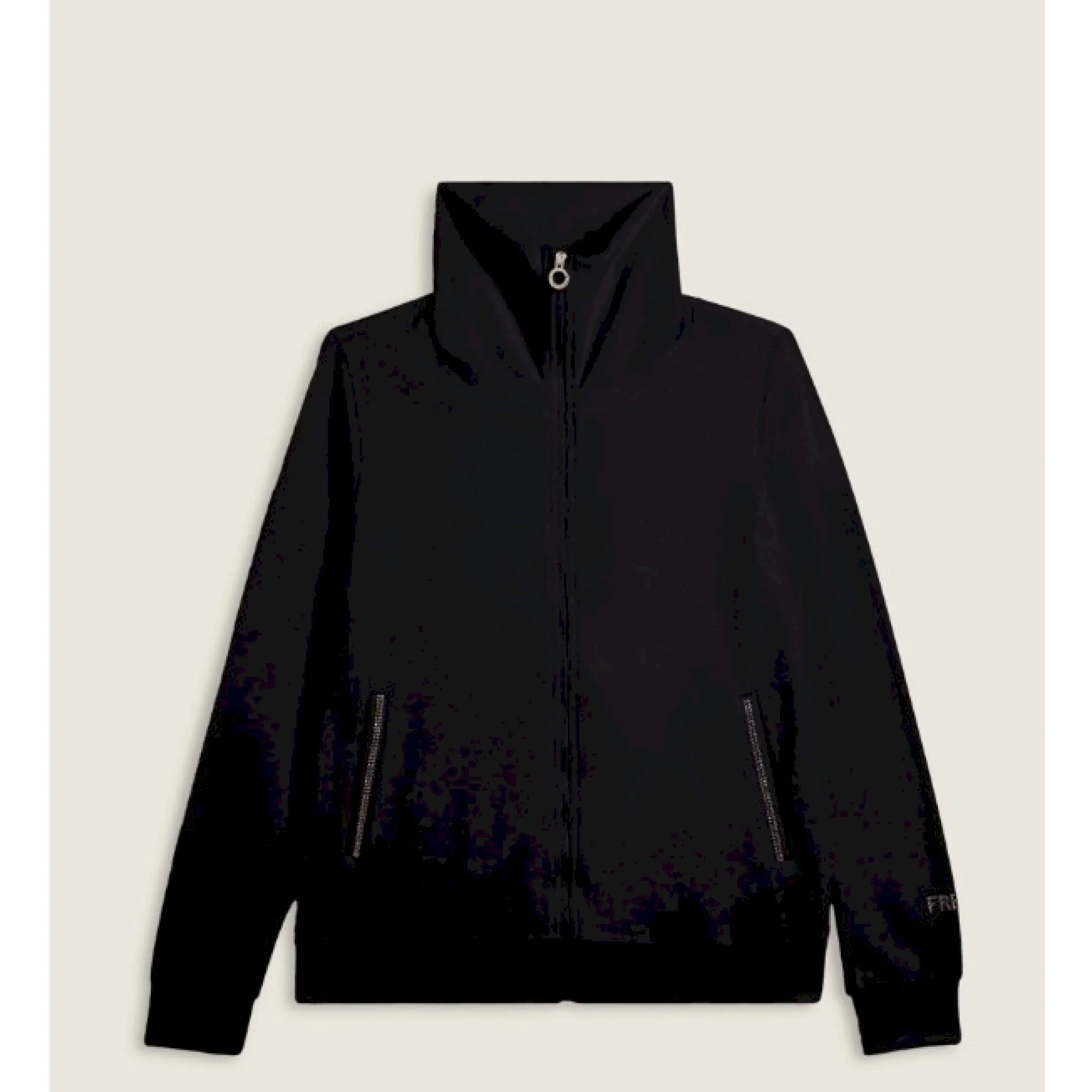 Freddy felpa collo alto da donna in velluto con zip e logo strass - immagine 4