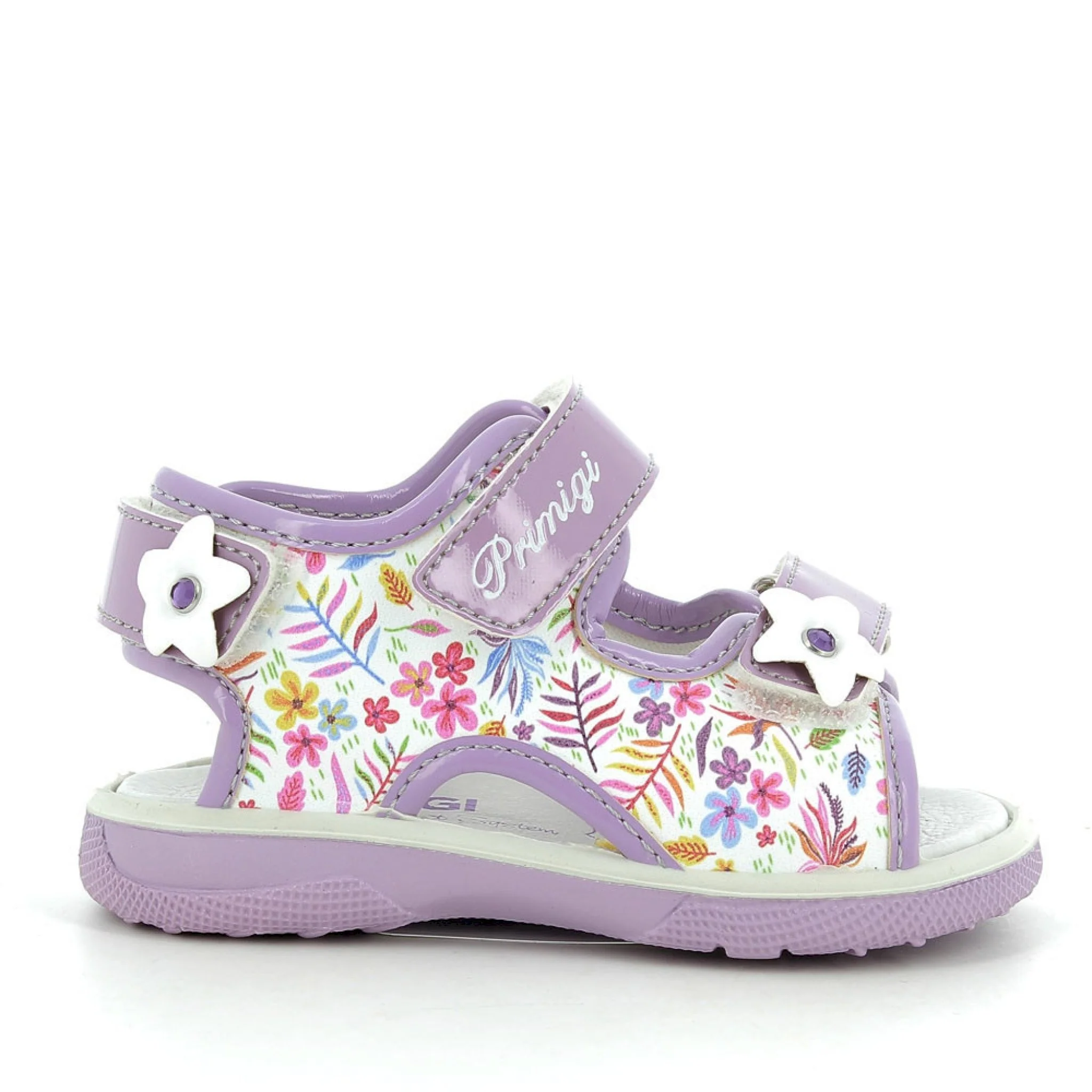 Sandalo da bambina bianco multicolor-lilla - immagine 2