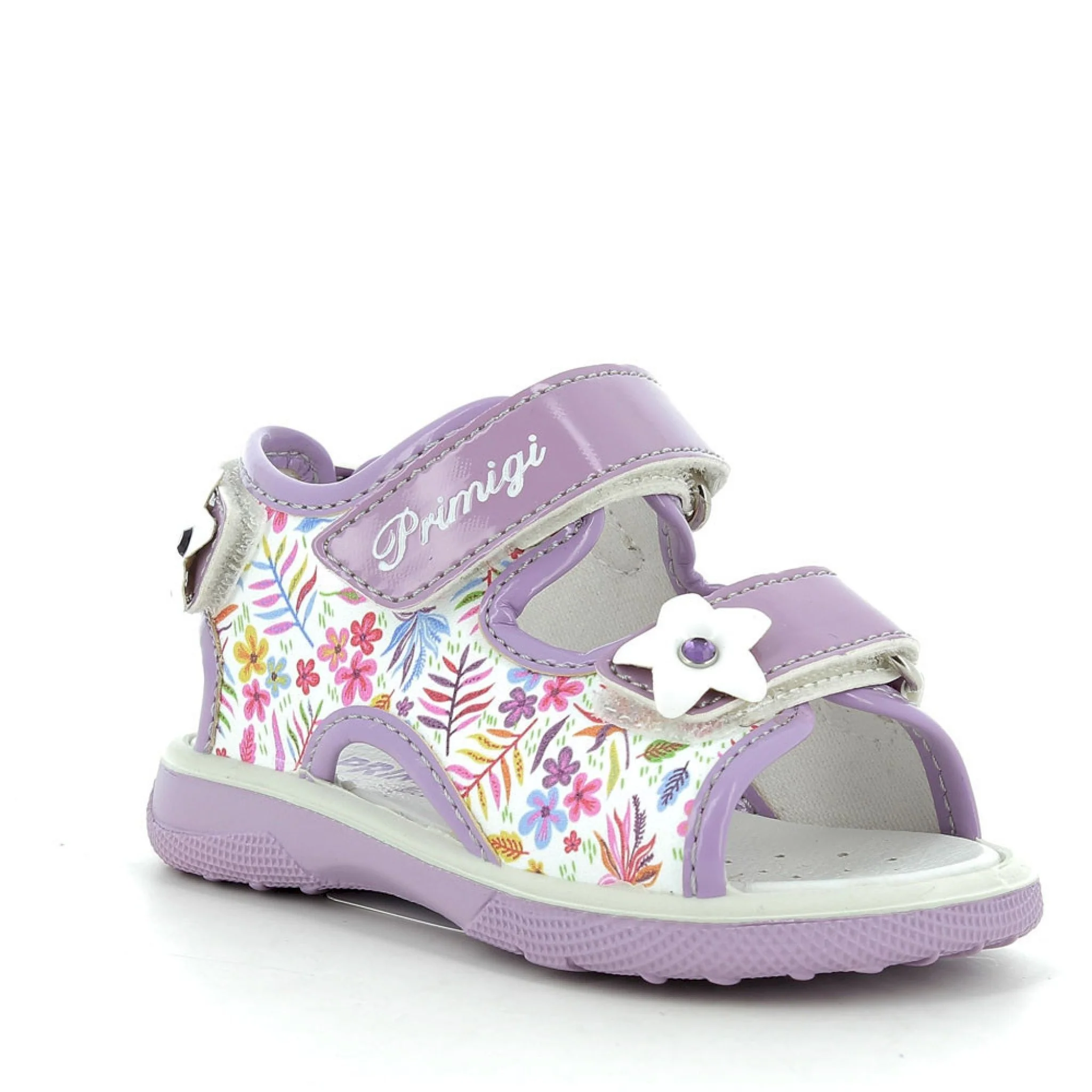 Sandalo da bambina bianco multicolor-lilla - immagine 3