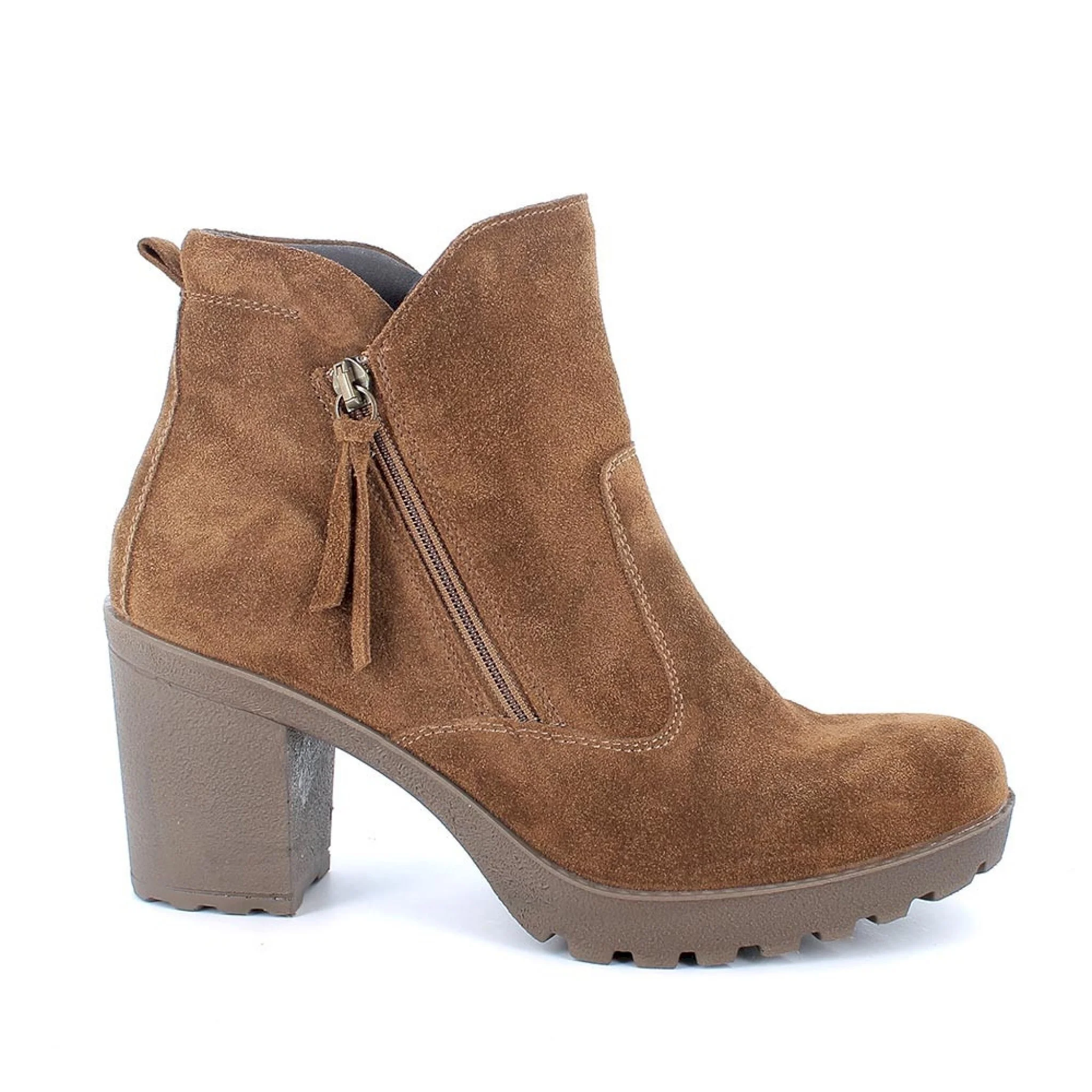 Stivaletti con tacco in pelle da donna - immagine 2