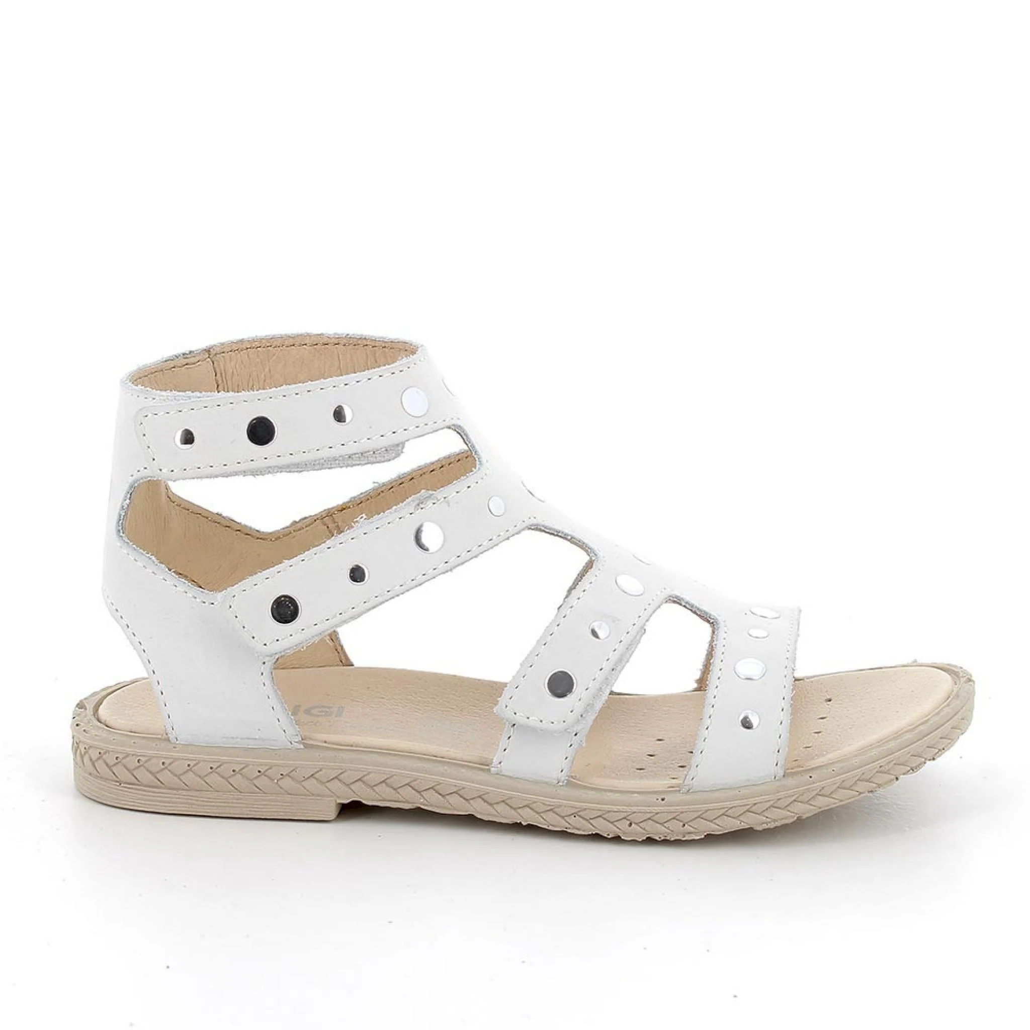 Sandali in pelle da bambina bianco - immagine 2