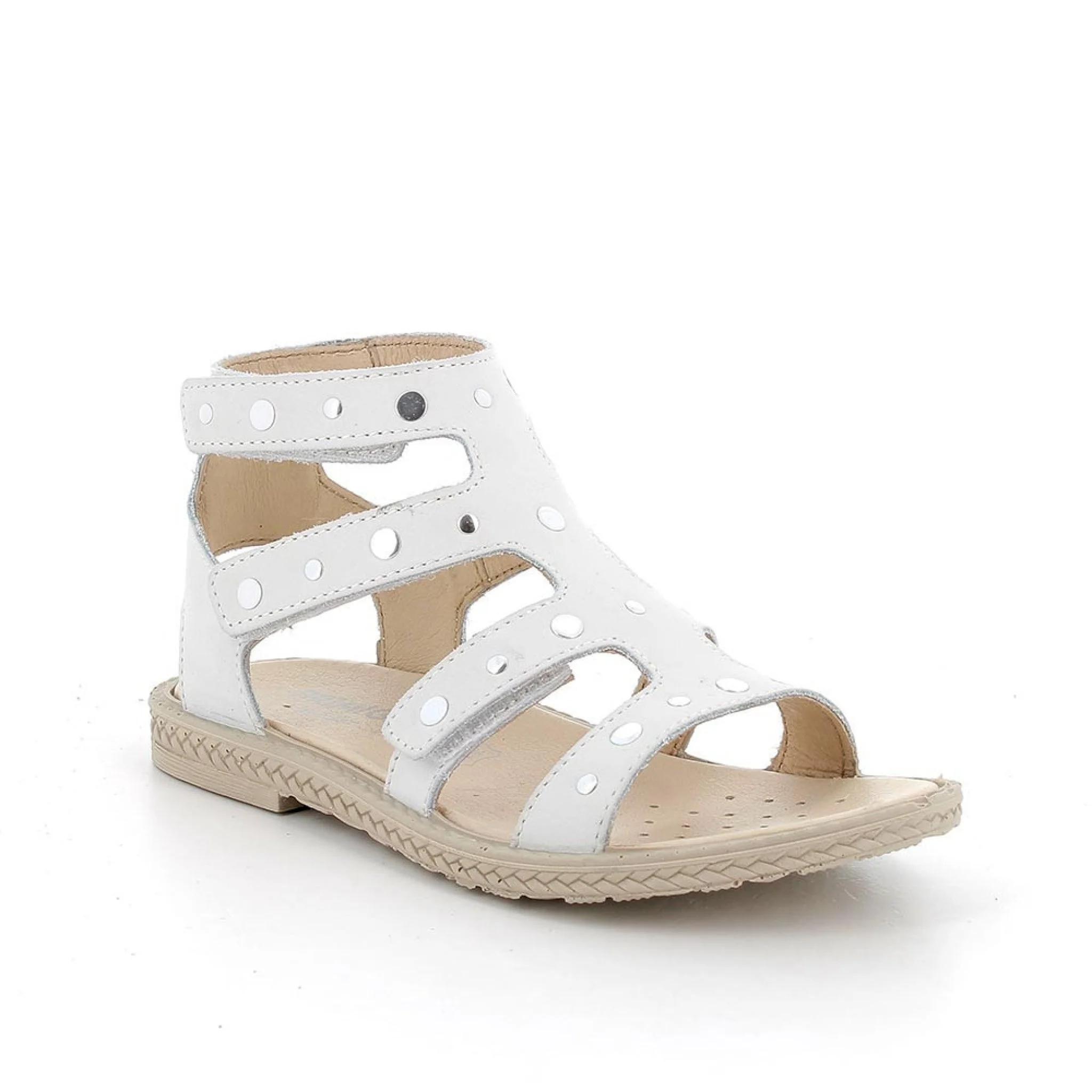 Sandali in pelle da bambina bianco - immagine 3