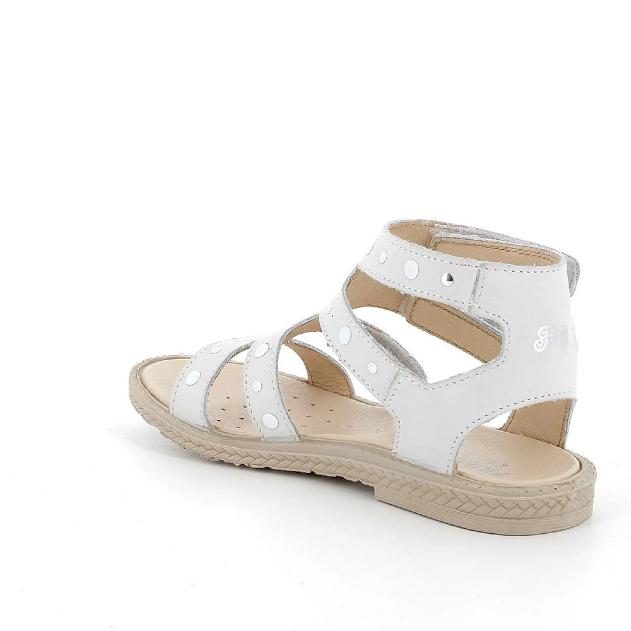 Sandali in pelle da bambina bianco - immagine 4