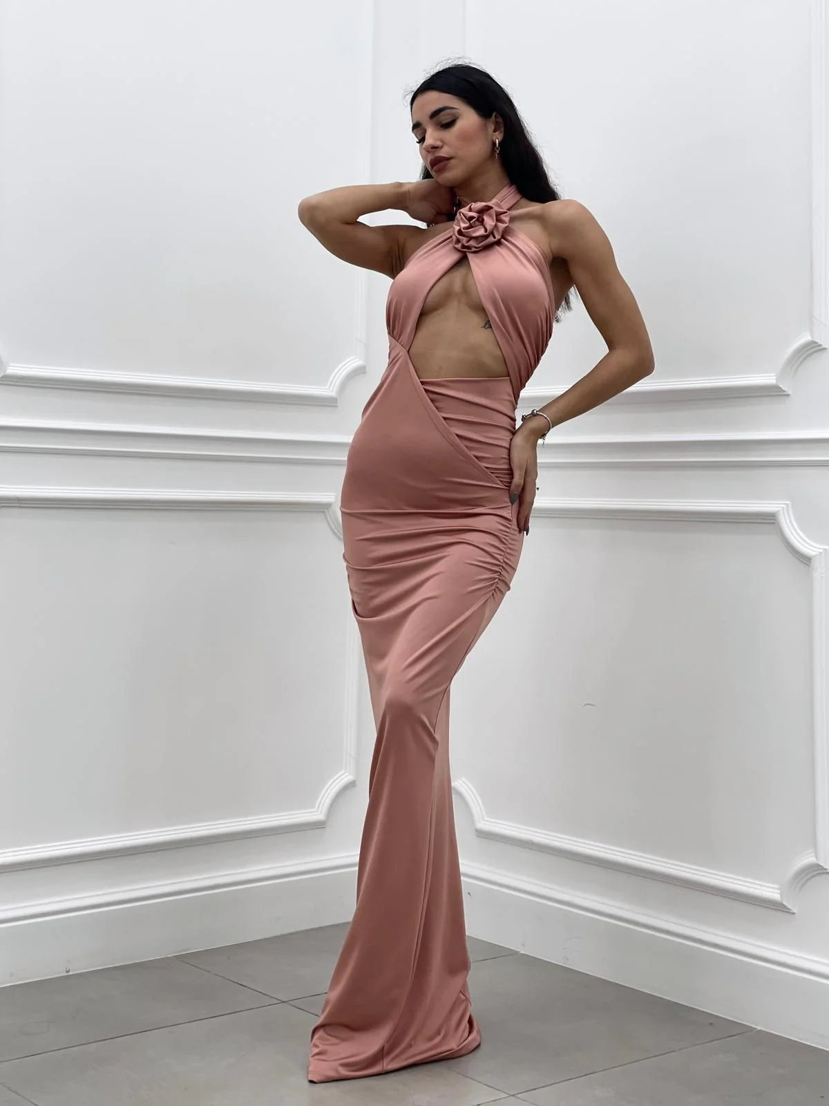 ABITO LUNGO SCOLLATURA INCROCIO NEW COLLECTION - immagine 7