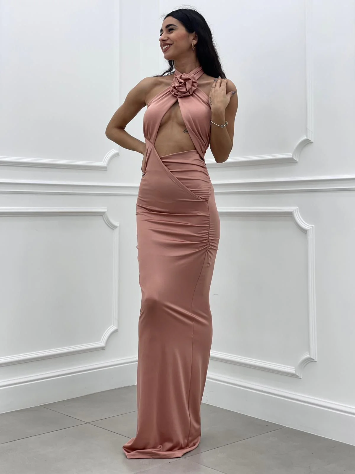 ABITO LUNGO SCOLLATURA INCROCIO NEW COLLECTION - immagine 8