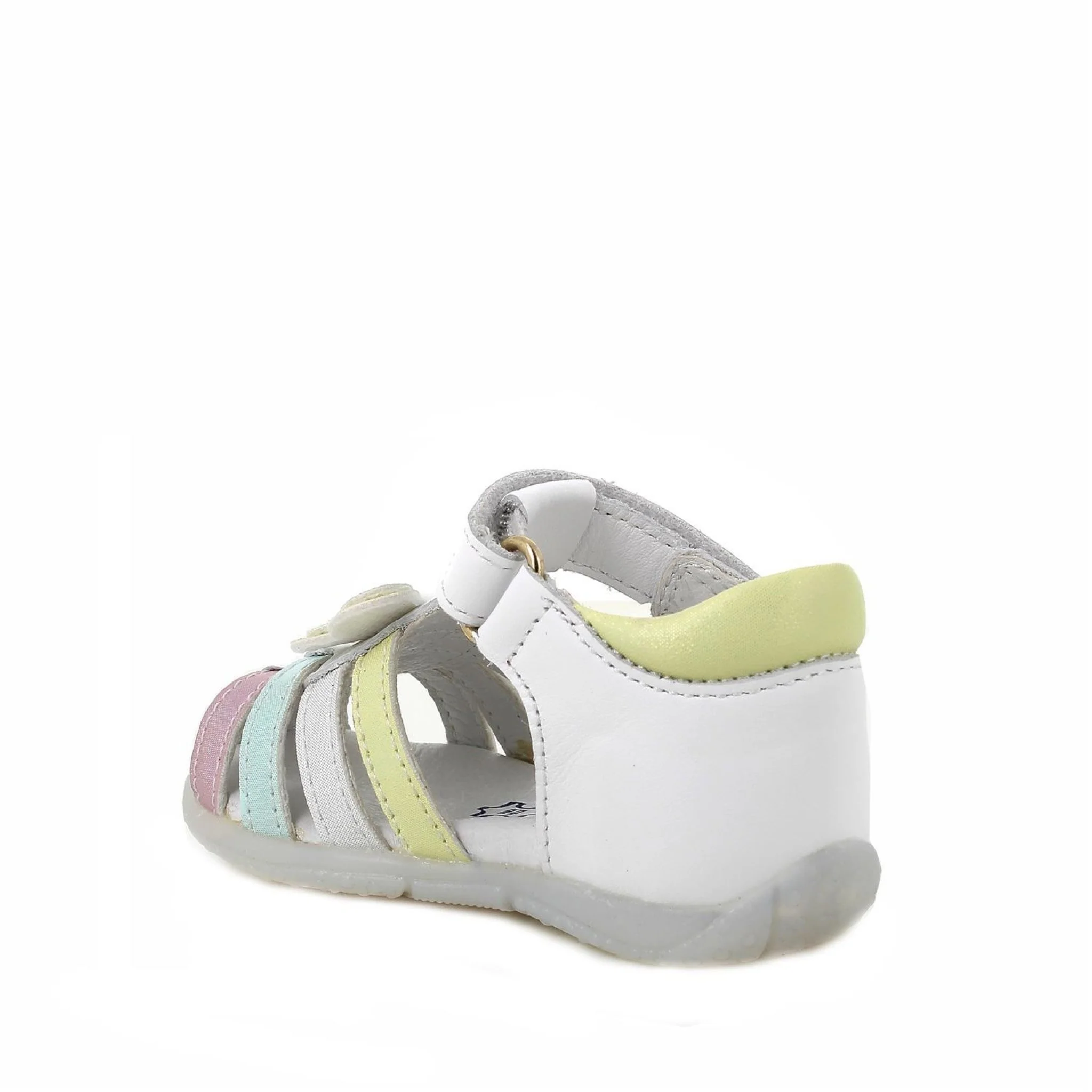 Sandali da bambina bianco e verde con strap - immagine 4
