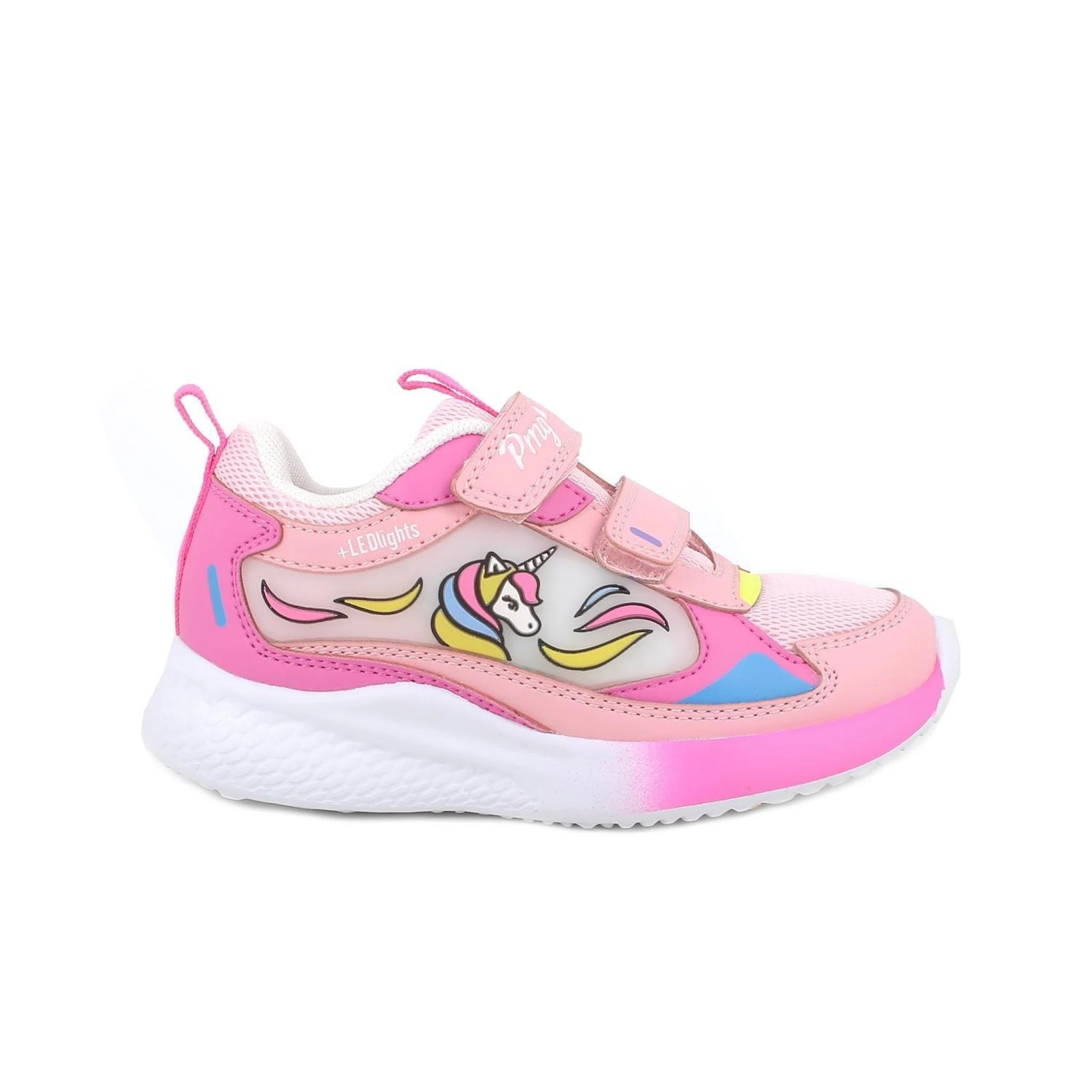 Sneakers da bambina rosa con strap - immagine 3