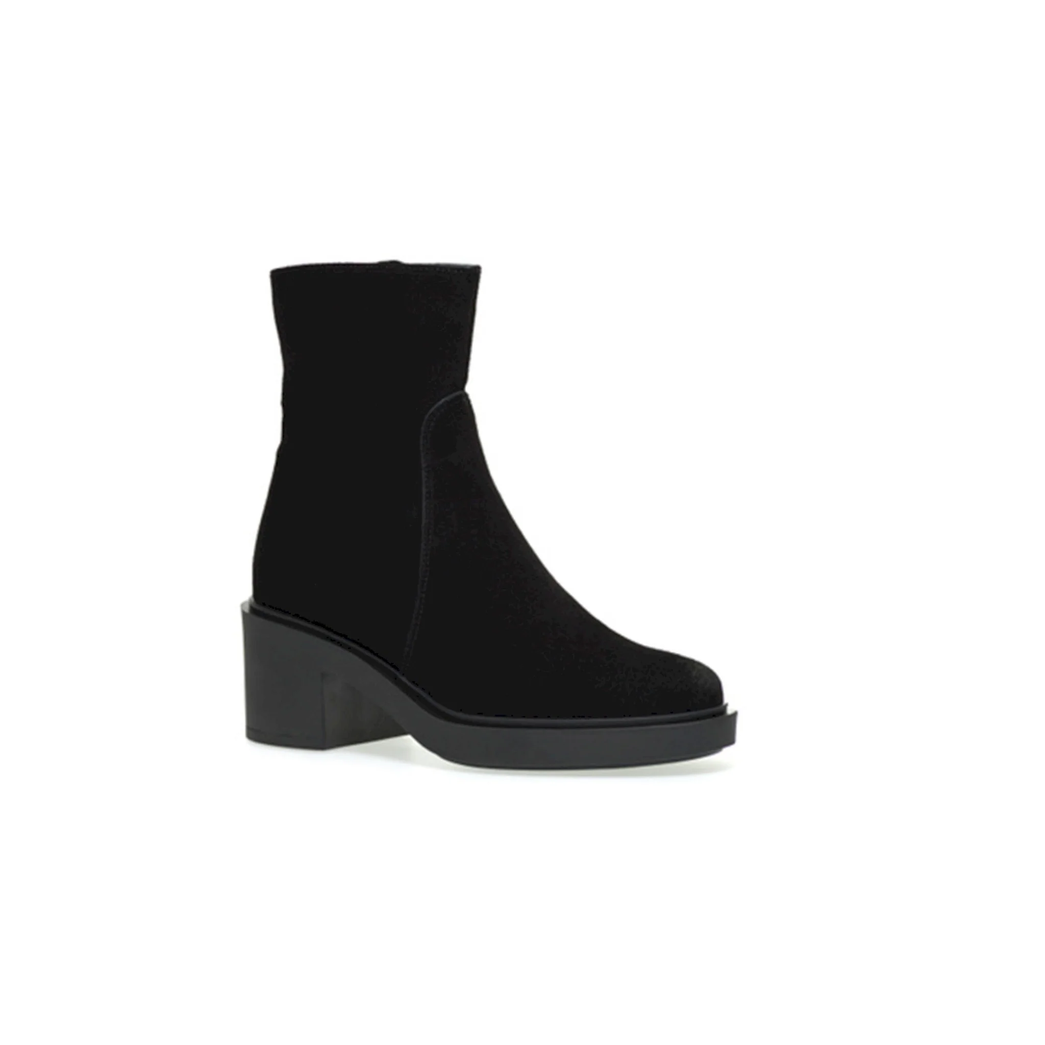 Tronchetto in pelle scamosciata con tacco - immagine 3