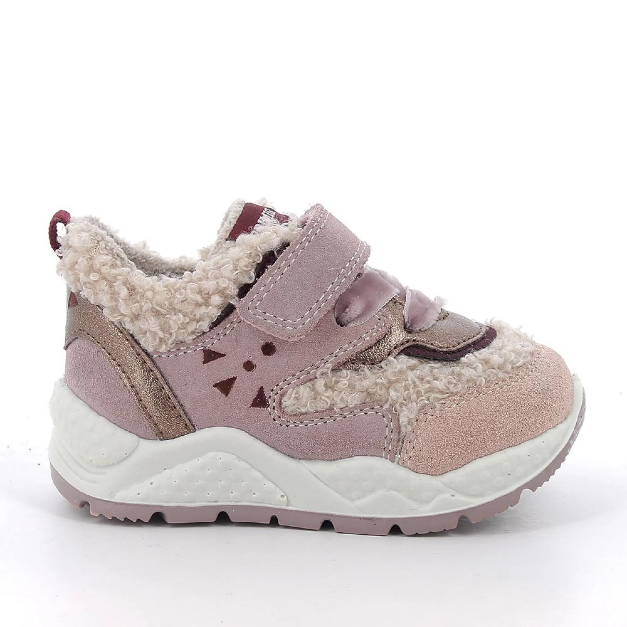 Sneakers da bambina rosa con strap - immagine 2