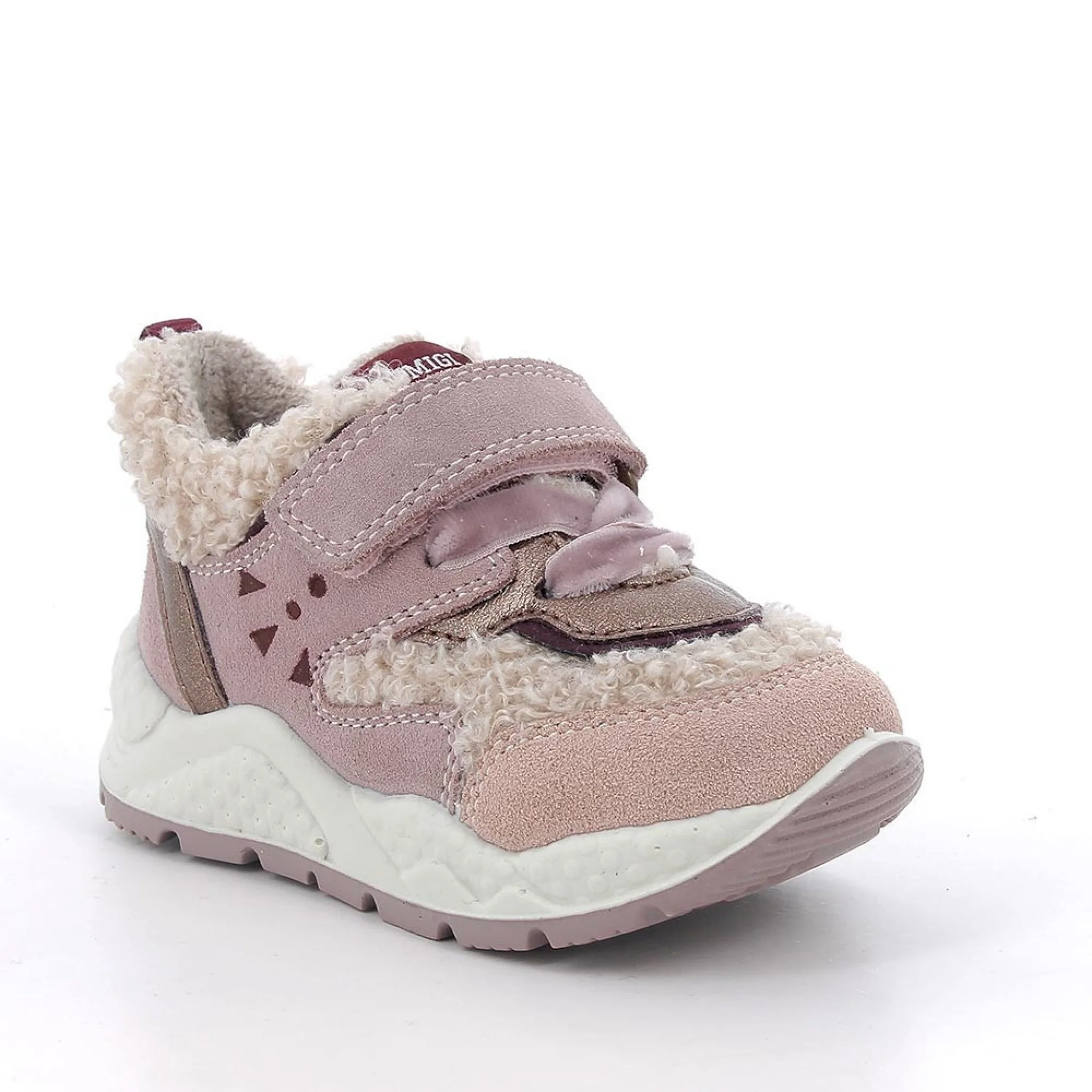 Sneakers da bambina rosa con strap - immagine 3