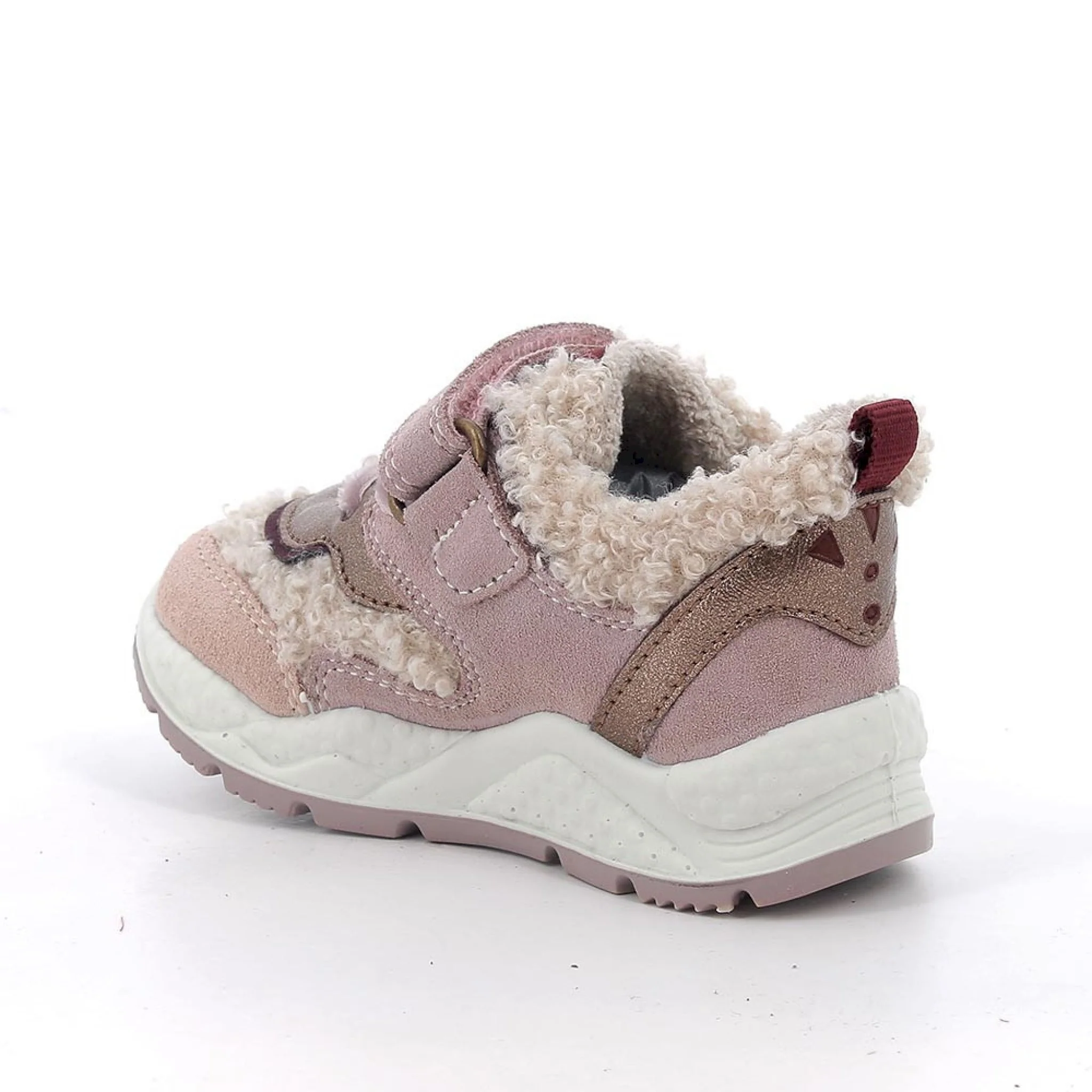 Sneakers da bambina rosa con strap - immagine 4