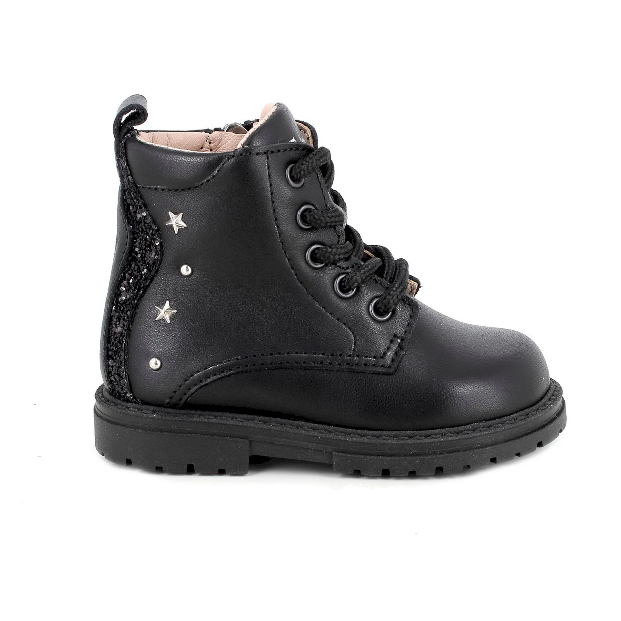 Anfibi da bambina nero con zip - immagine 2