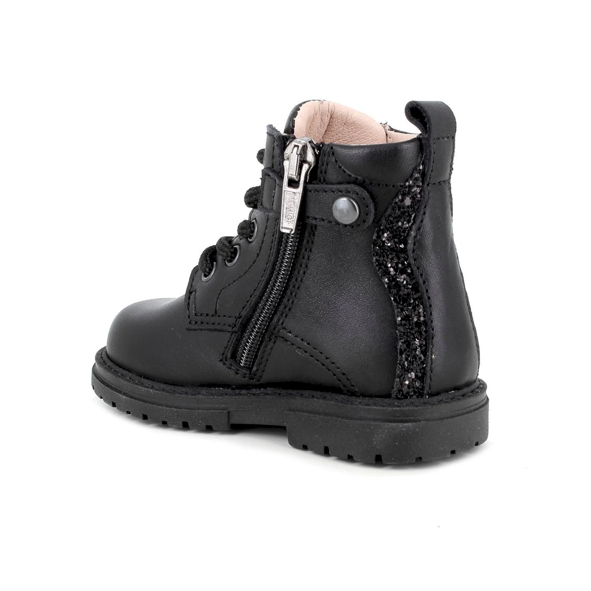 Anfibi da bambina nero con zip - immagine 4