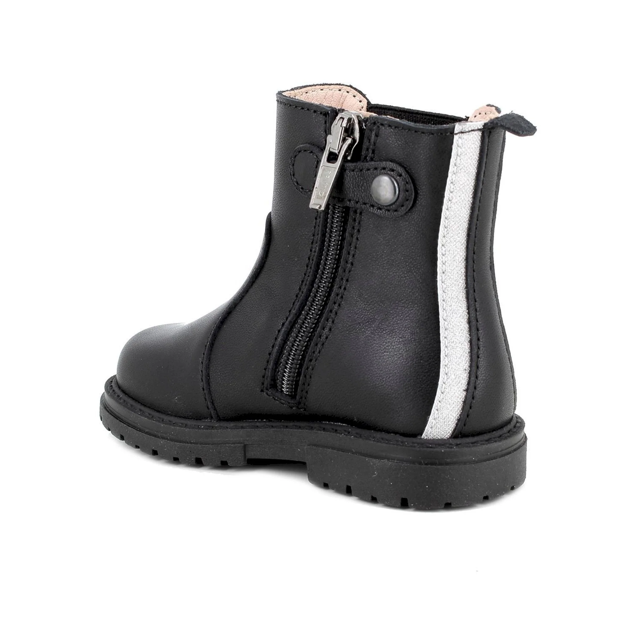 Stivaletti da bambina nero con zip - immagine 4