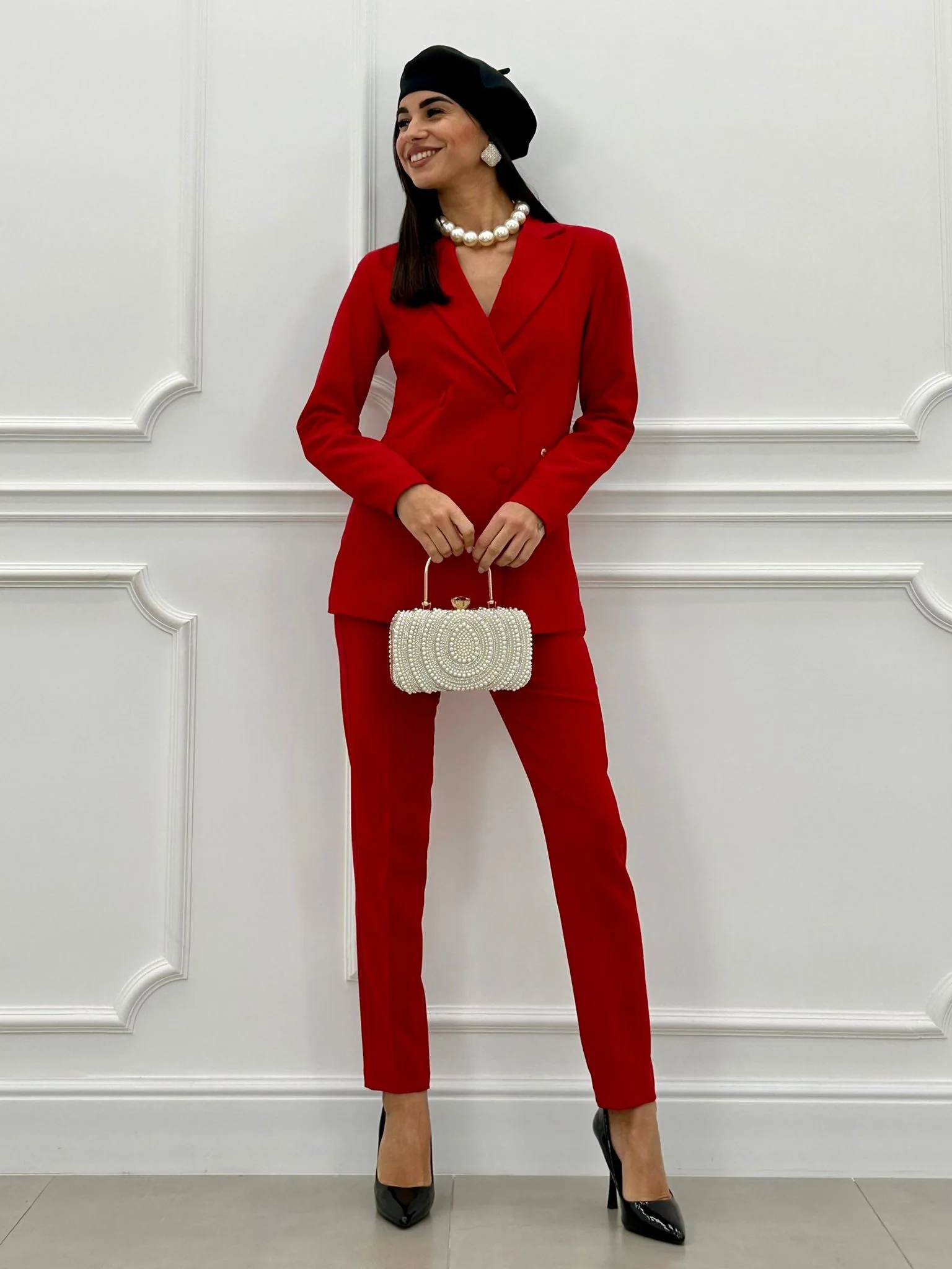 TAILLEUR CON BOTTONI TINTA SU TINTA TOP QUALITY - immagine 8