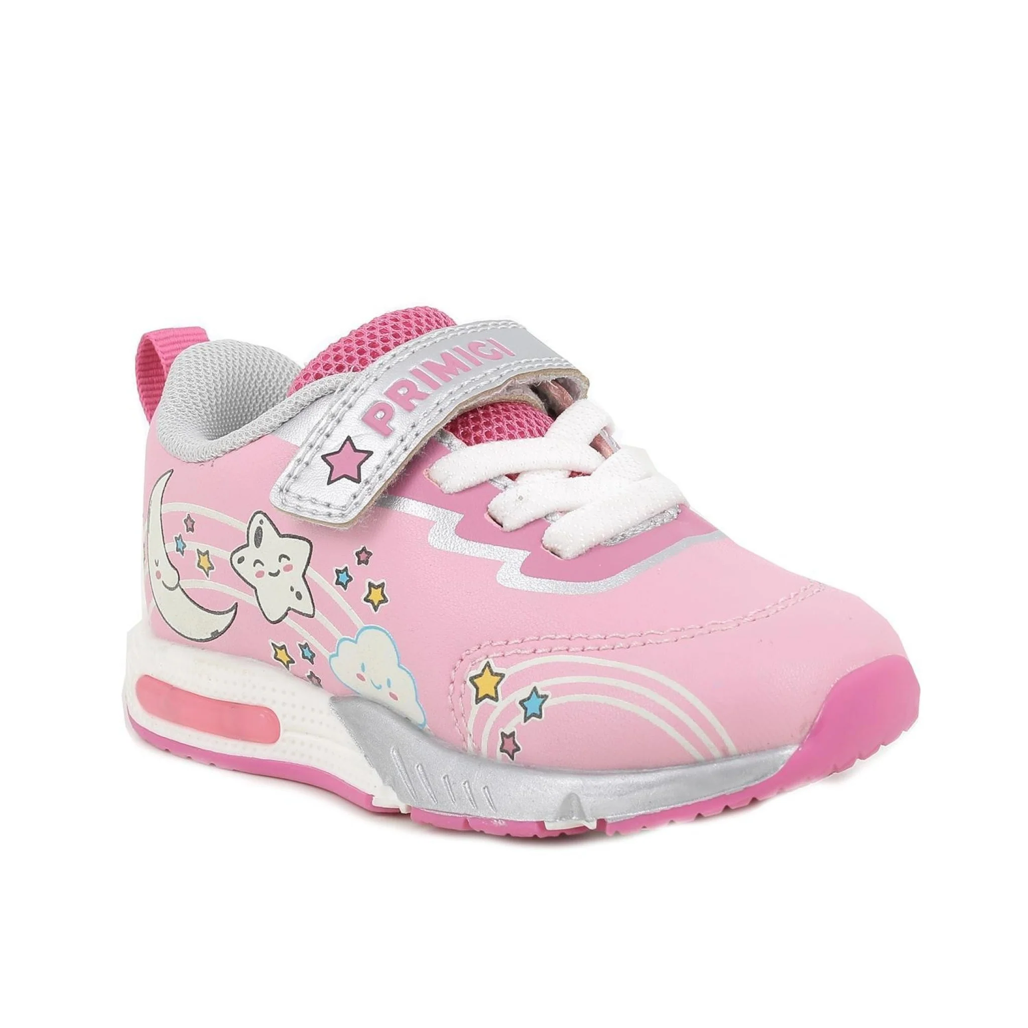 Sneakers da bambina rosa con strap - immagine 3
