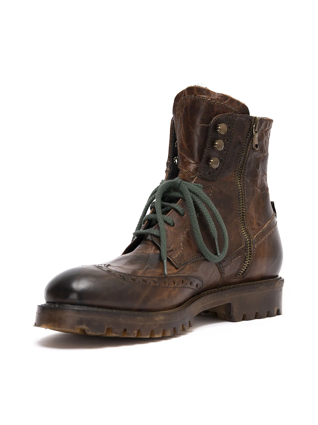 Stivaletti stringati duilio in vitello cognac 37340/40 - immagine 3