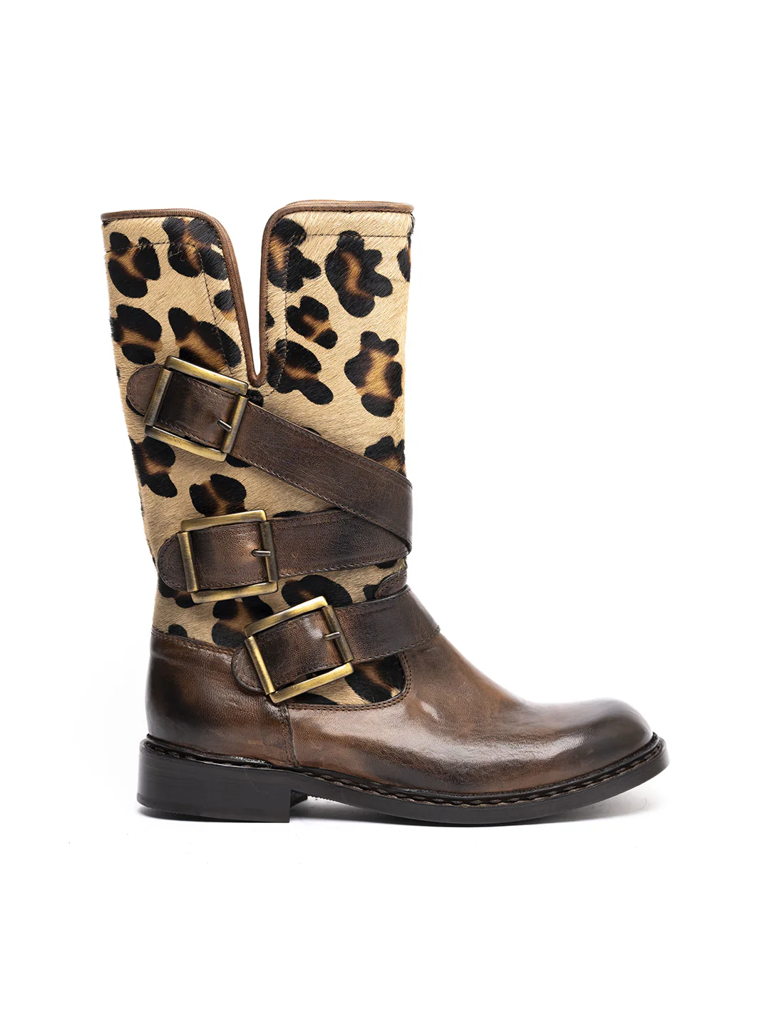 Biker in agnello cacao e vitello zampa di leone 36494/60 - immagine 2