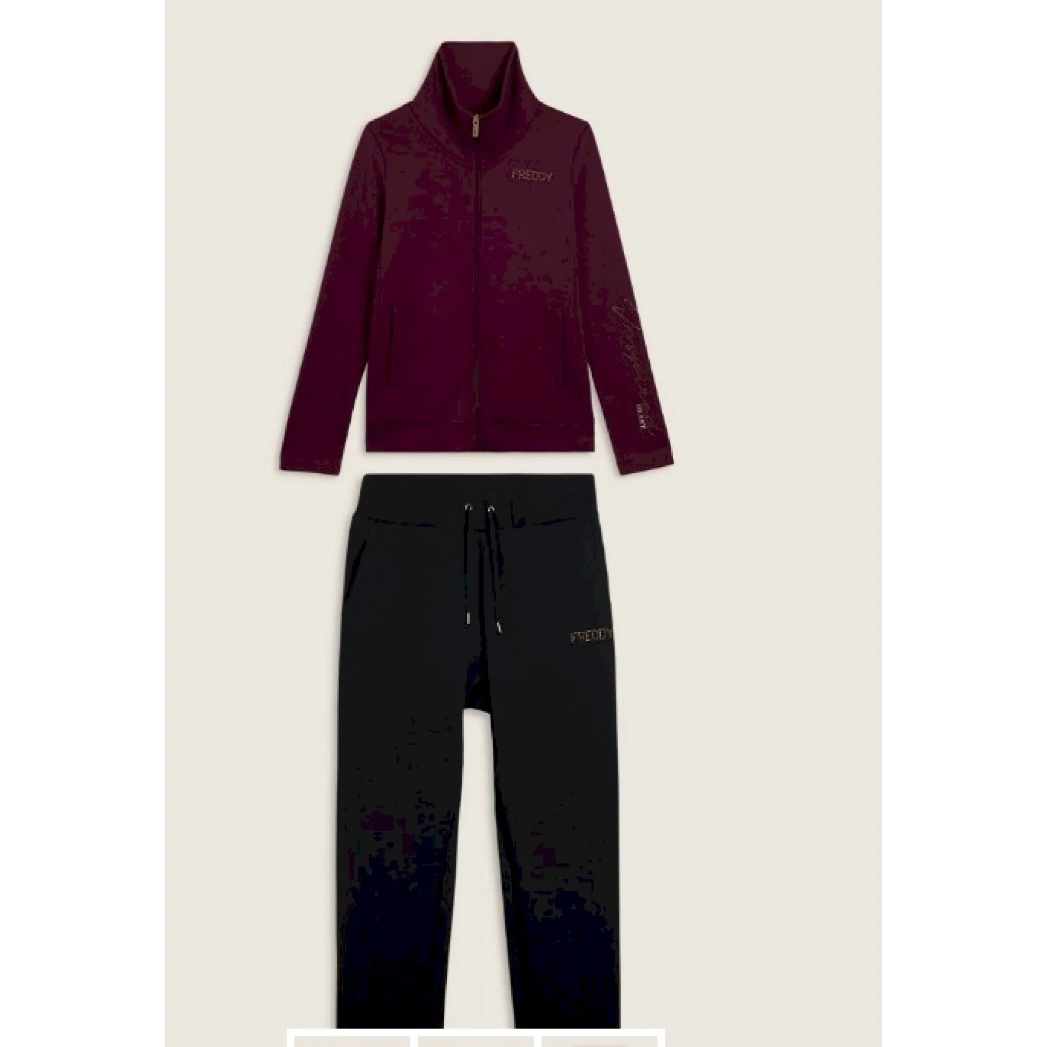 Freddy tuta sportiva collo alto con scritta in strass - immagine 2