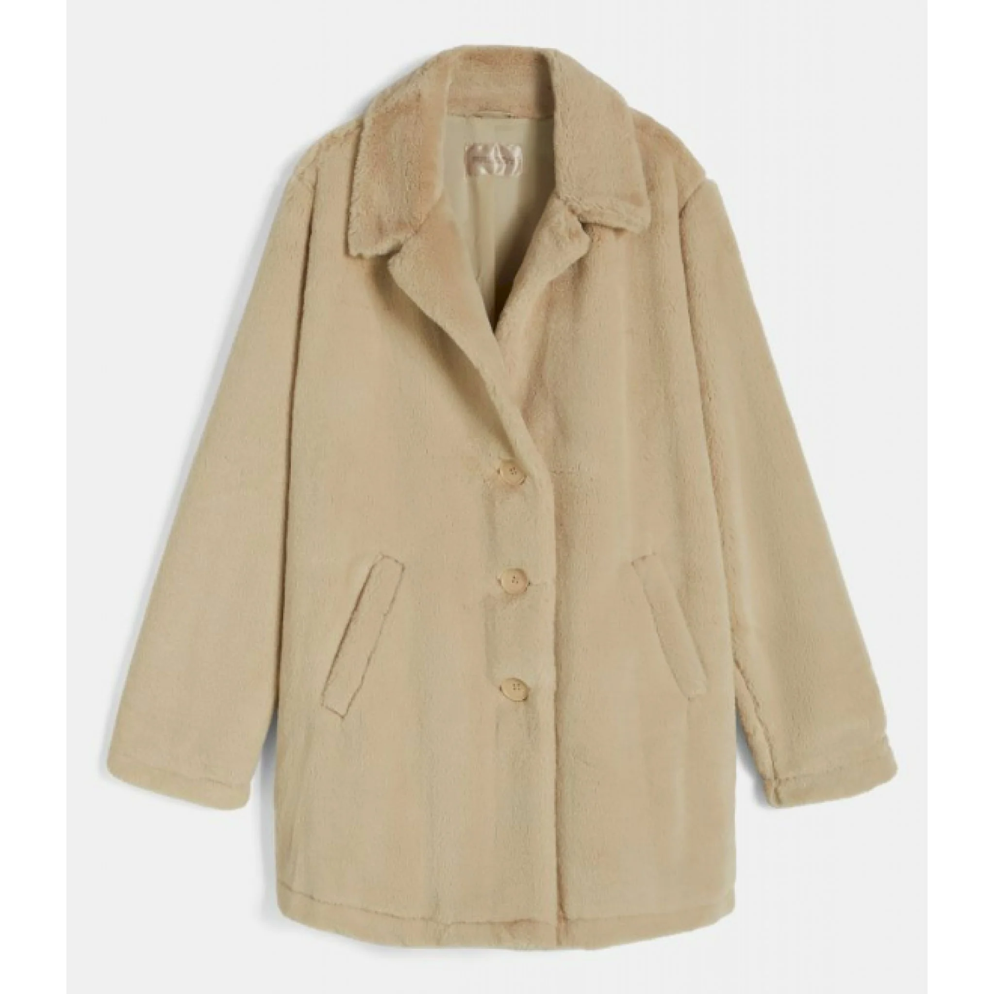 Freddy cappotto monopetto con bottoni in pelliccia sintetica - immagine 2