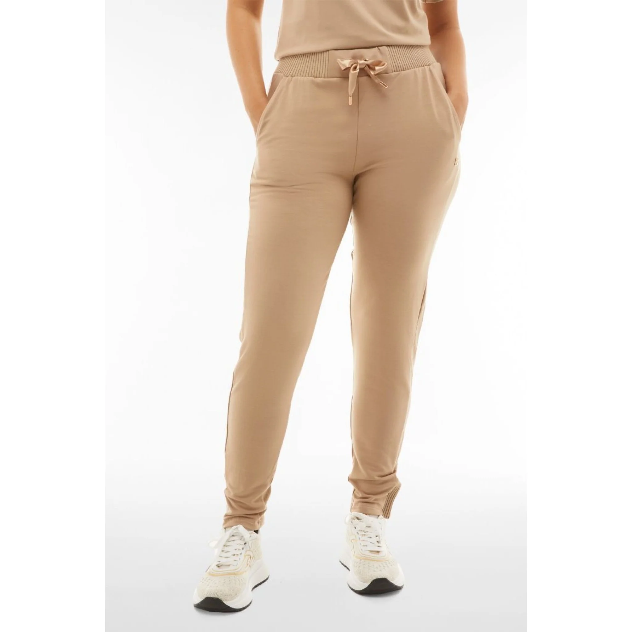 Frreddy pantaloni in felpa di viscosa con inserti in costina - immagine 2