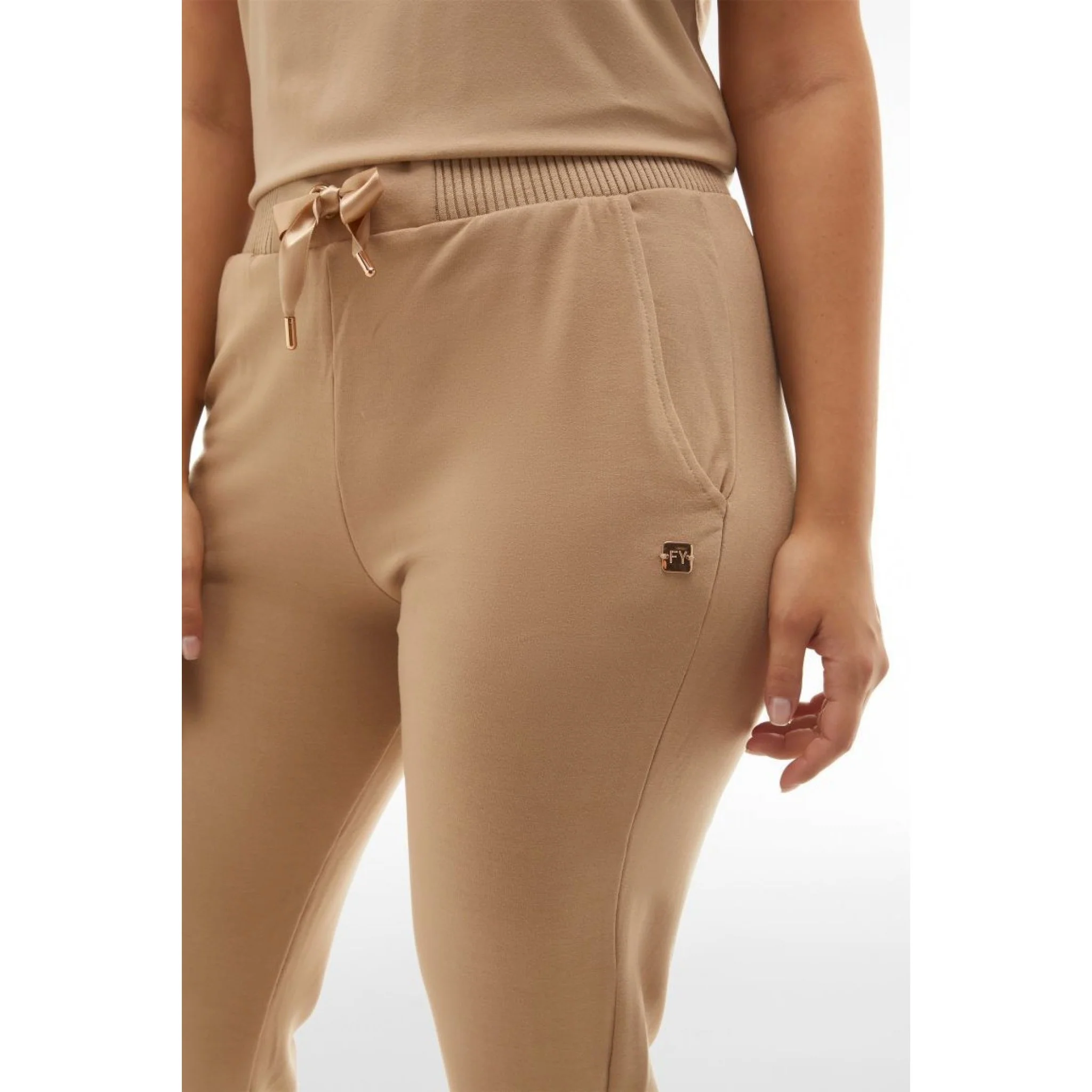 Frreddy pantaloni in felpa di viscosa con inserti in costina - immagine 3