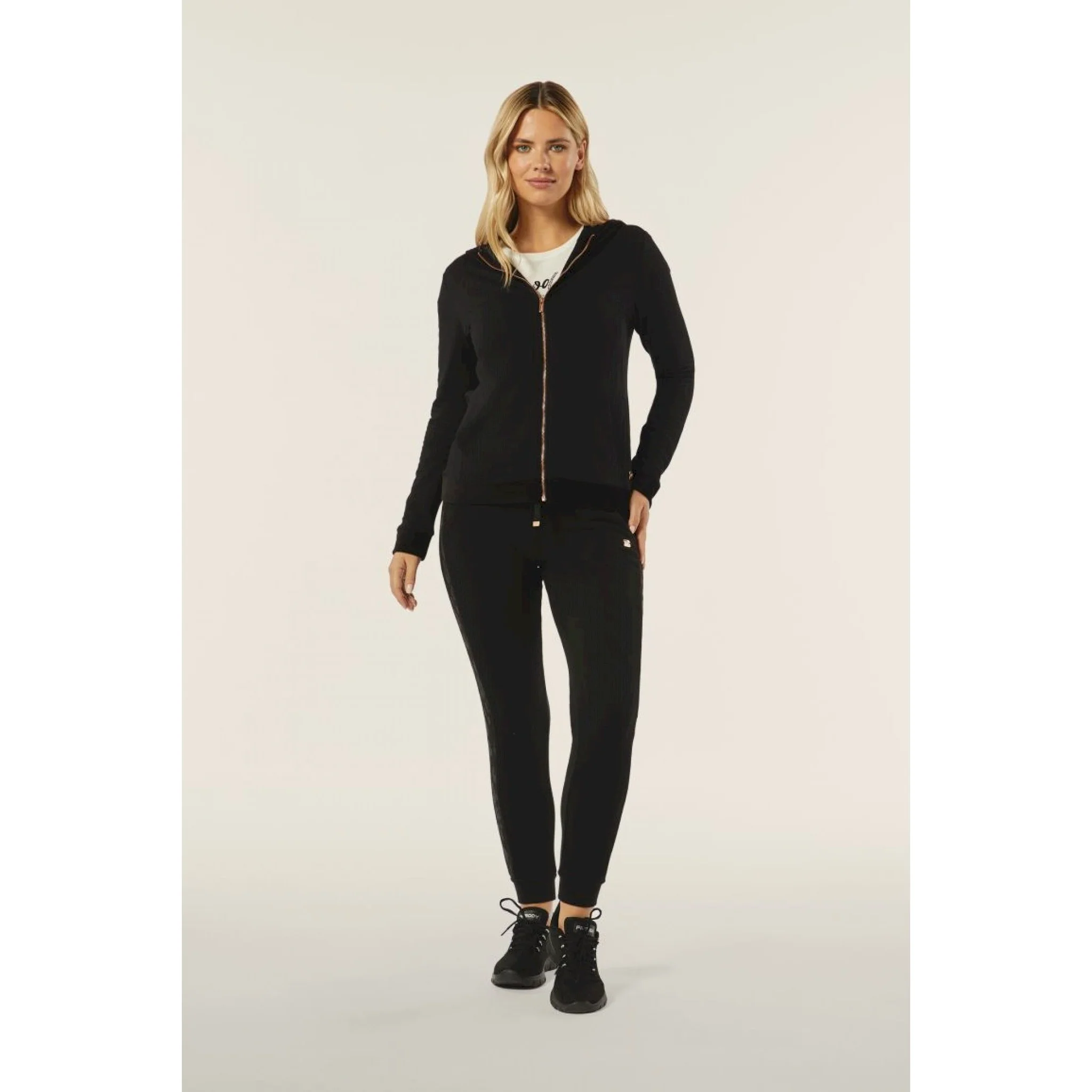 Freddy felpa donna in viscosa con zip e cappuccio in velluto - immagine 2