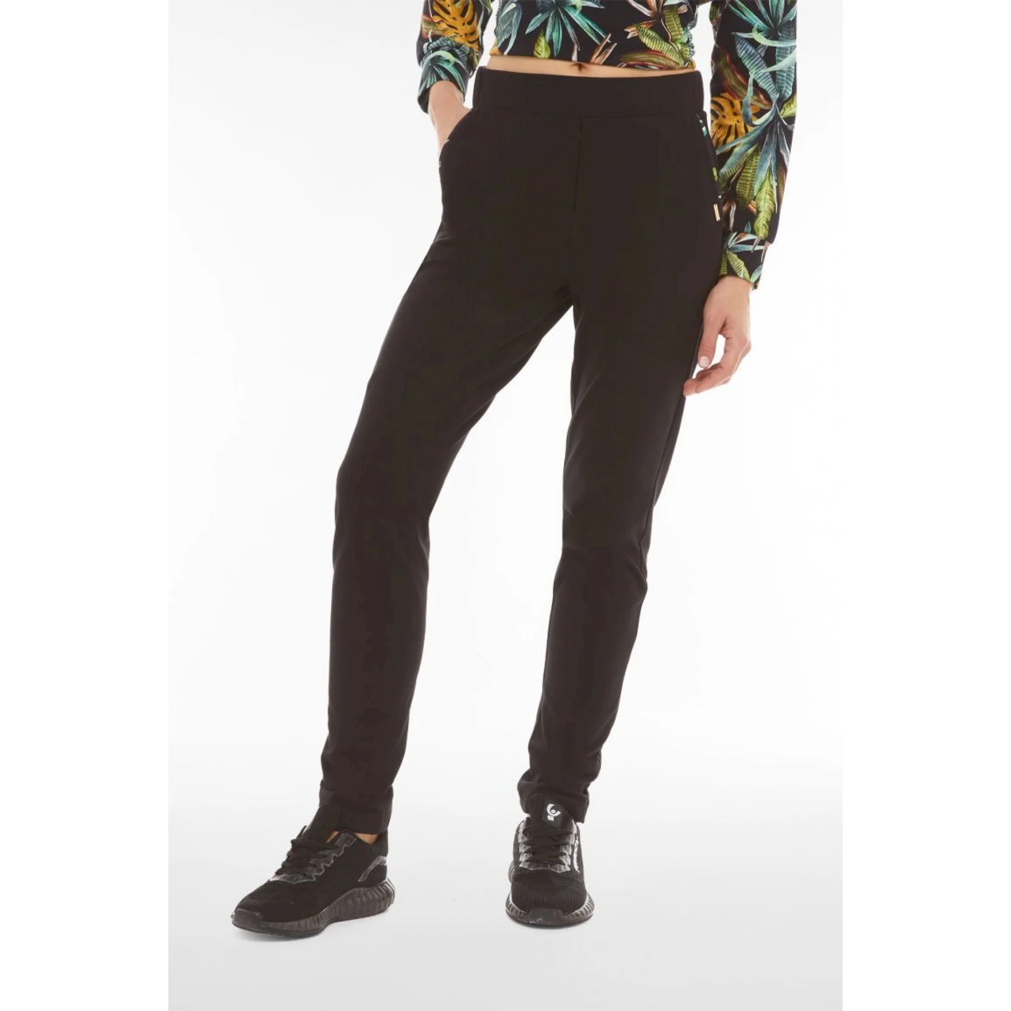 Freddy pantaloni donna in jersey stretch con dettagli tropical - immagine 2
