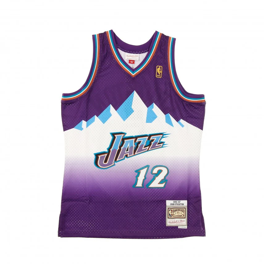 MITCHELL & NESS nba swingman jersey n.12 john stockton 1996-97 Utah Jazz SMJYGS18217 - immagine 2